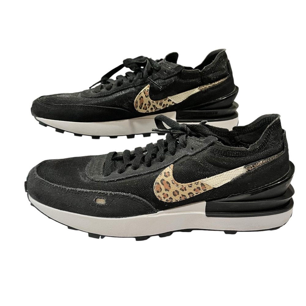 Nike Waffle One Leopard Animal Print Retro Sneakers Shoes Low Top Women's 9